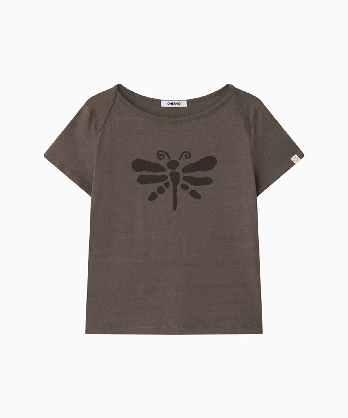 오헤시오(OHESHIO) VINTAGE DRAGONFLY SLIM T-SHIRT, BROWN