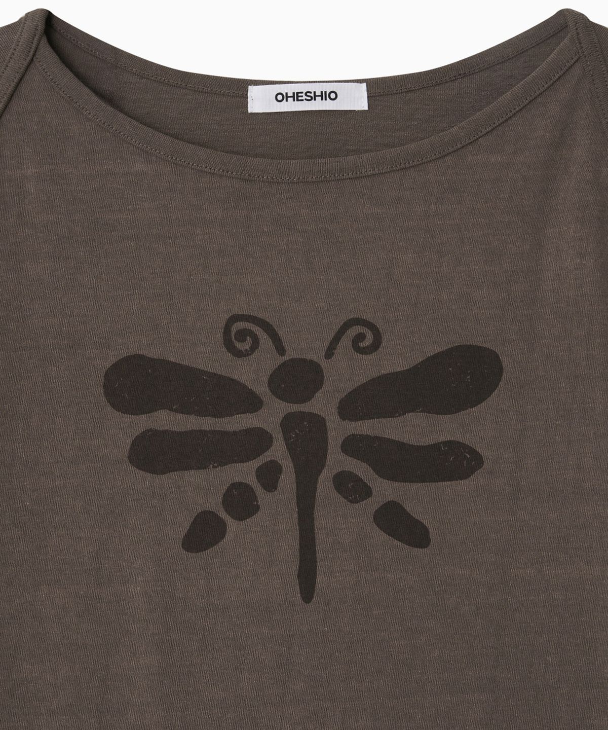 오헤시오(OHESHIO) VINTAGE DRAGONFLY SLIM T-SHIRT, BROWN