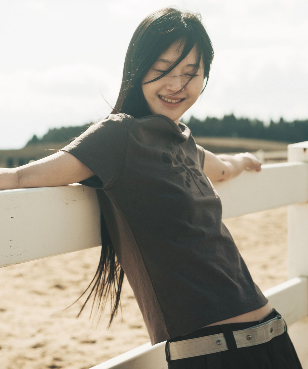 오헤시오(OHESHIO) VINTAGE DRAGONFLY SLIM T-SHIRT, PURPLE