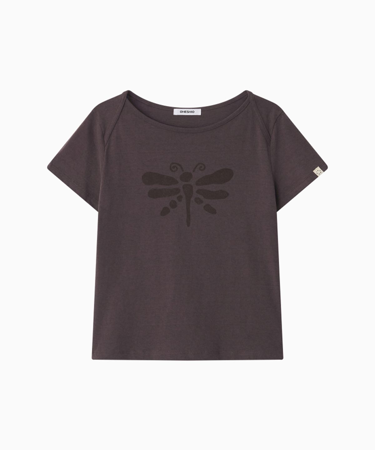 오헤시오(OHESHIO) VINTAGE DRAGONFLY SLIM T-SHIRT, PURPLE
