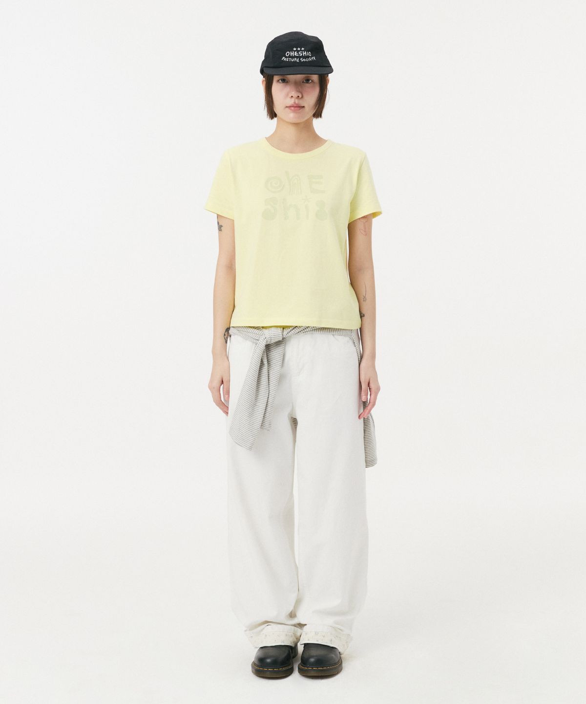 오헤시오(OHESHIO) ART LOGO T-SHIRT, LEMON