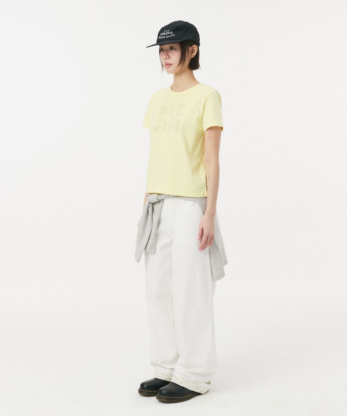 오헤시오(OHESHIO) ART LOGO T-SHIRT, LEMON
