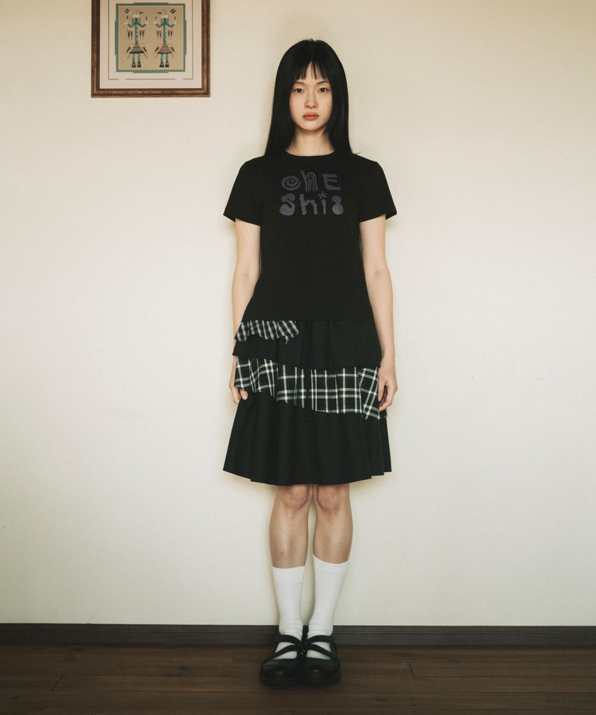 오헤시오(OHESHIO) ART LOGO T-SHIRT, BLACK