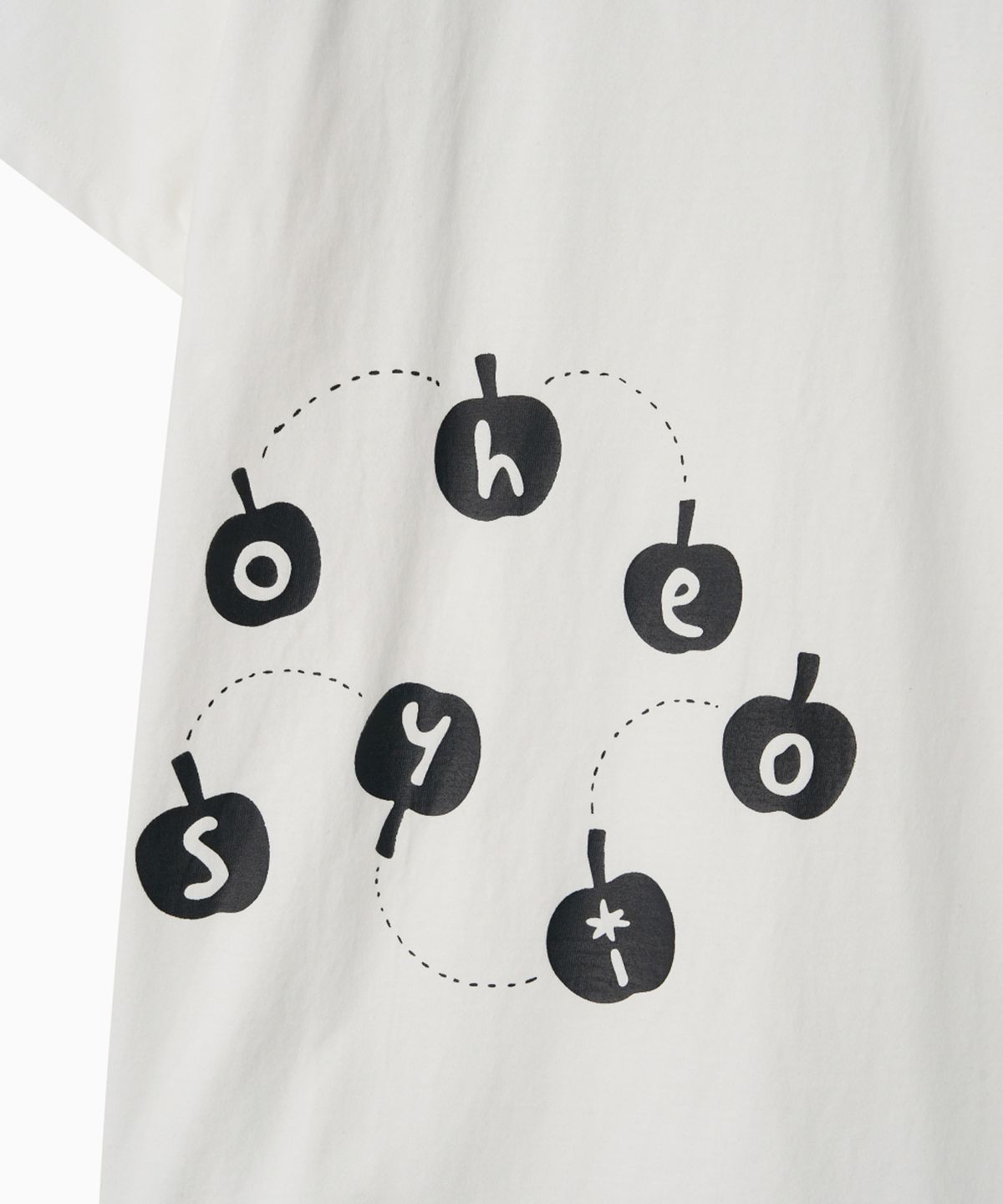 오헤시오(OHESHIO) MINI APPLE LOGO OVERFIT T-SHIRT, WHITE