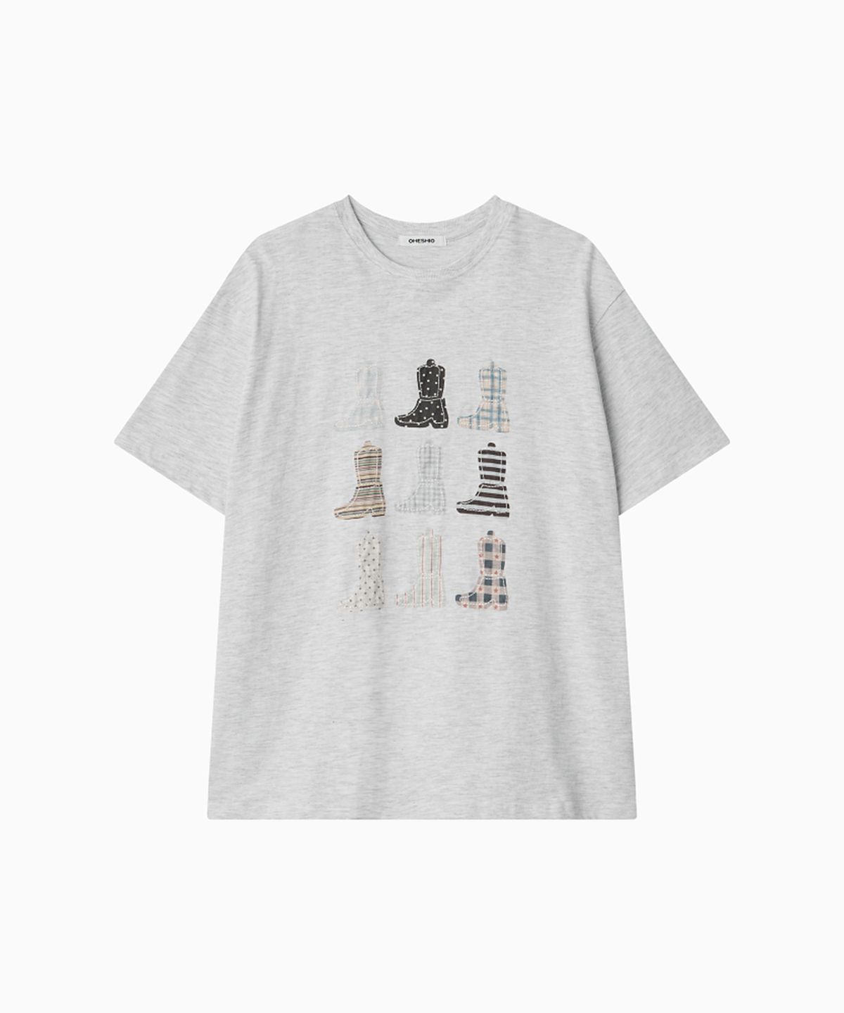 오헤시오(OHESHIO) PONY BOOTS OVERFIT T-SHIRT, MELANGE