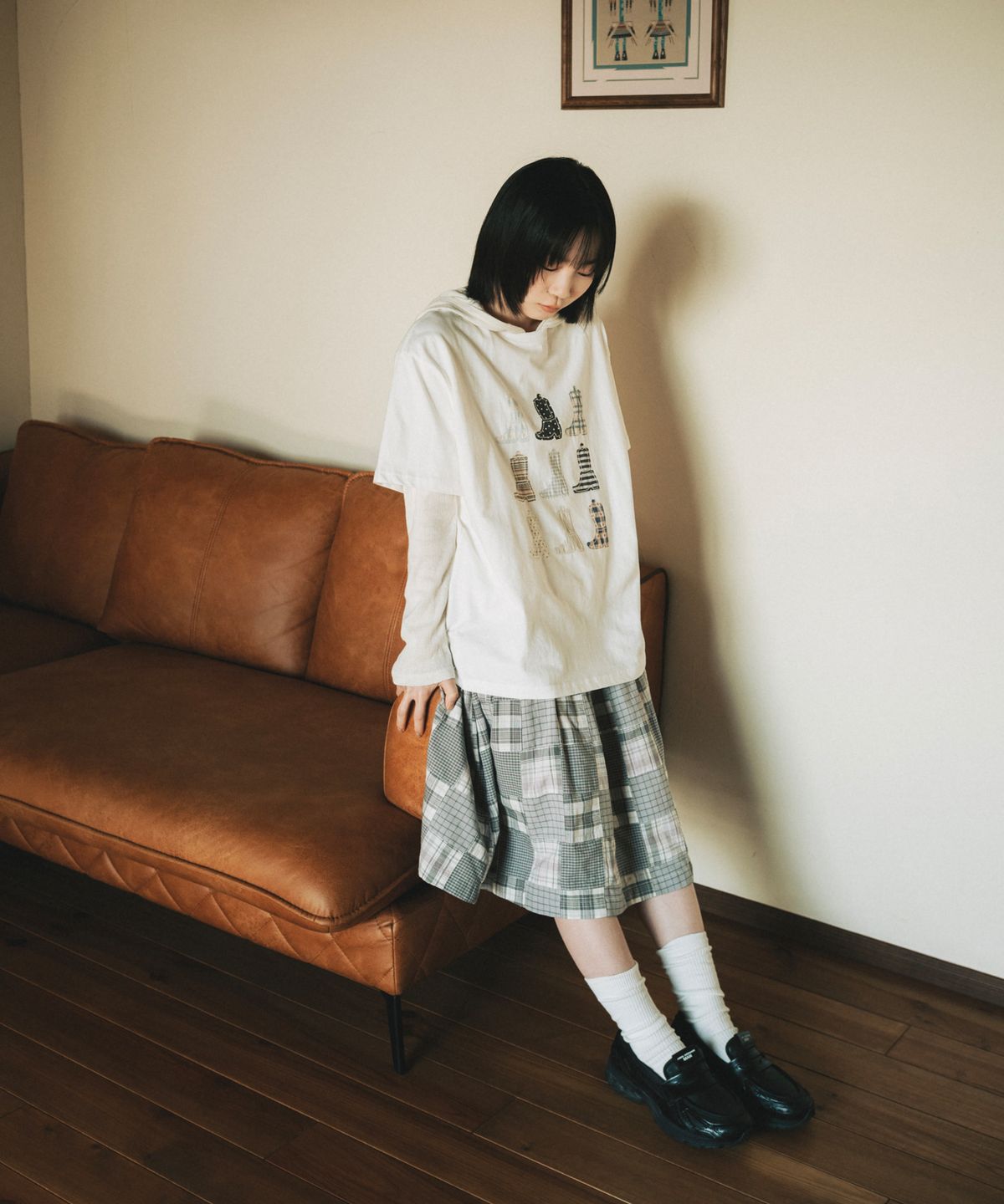 오헤시오(OHESHIO) PONY BOOTS OVERFIT T-SHIRT, WHITE