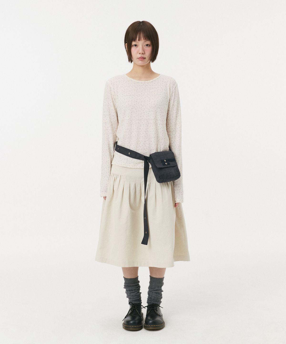 오헤시오(OHESHIO) KEY PATTERNED LONG SLEEVE, IVORY