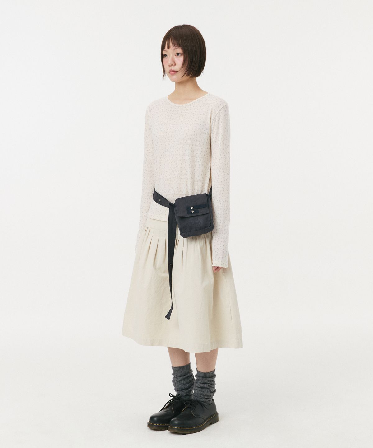 오헤시오(OHESHIO) KEY PATTERNED LONG SLEEVE, IVORY