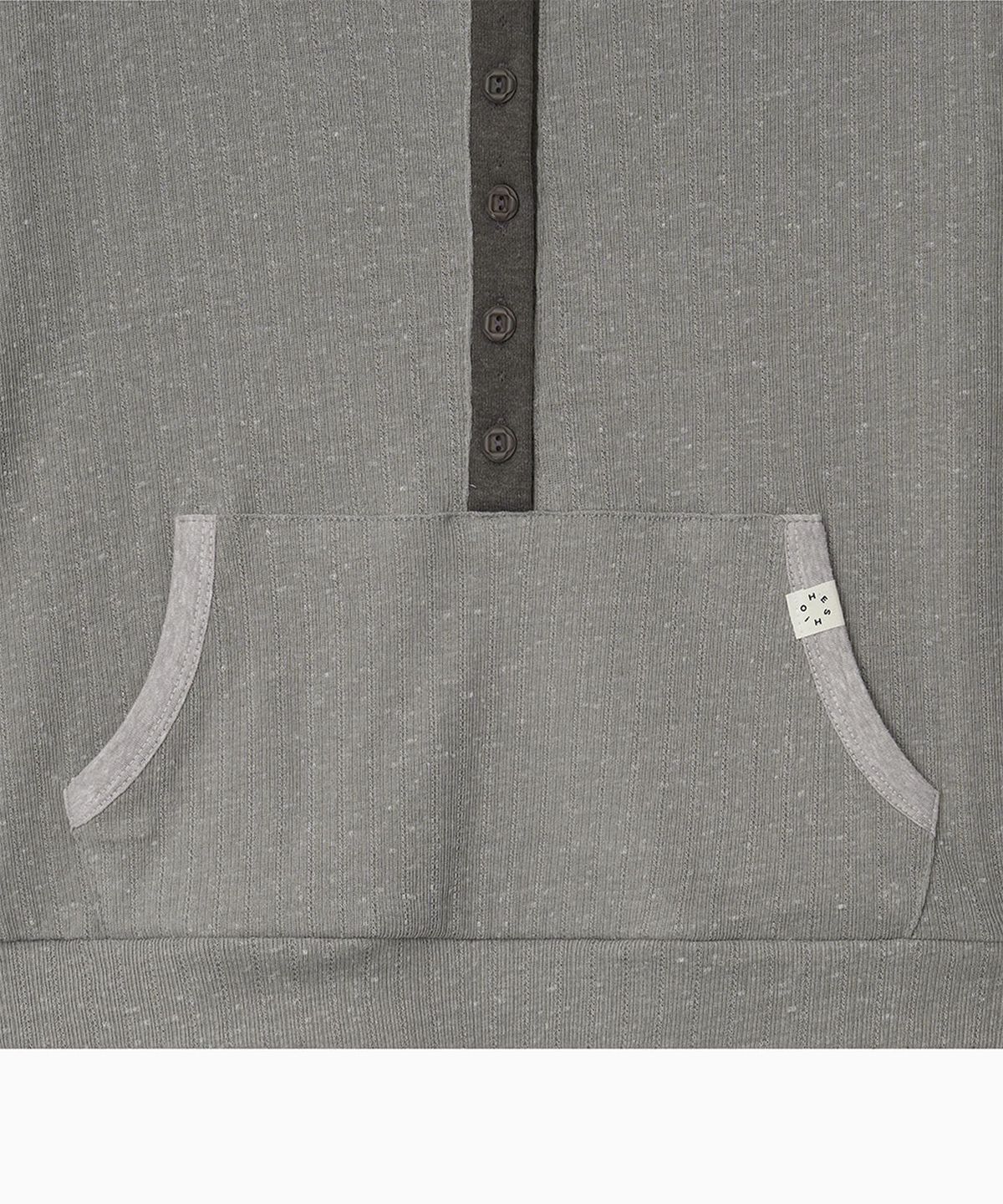 오헤시오(OHESHIO) BUTTON HOODED LONG SLEEVE, KHAKI