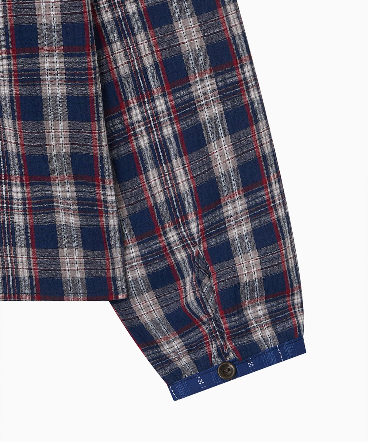 오헤시오(OHESHIO) SMOCKED SHIRRING BLOUSE, NAVY CHECK