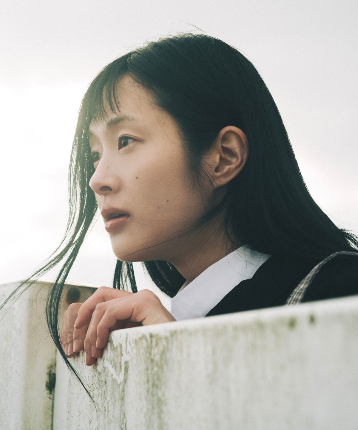 오헤시오(OHESHIO) LAYERED COLLAR POCKET BLOUSE, WHITE