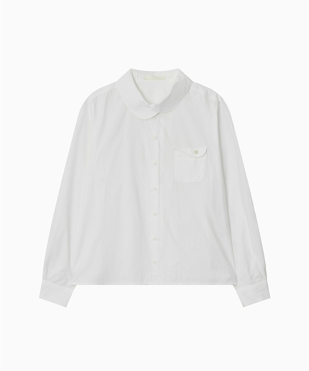오헤시오(OHESHIO) LAYERED COLLAR POCKET BLOUSE, WHITE
