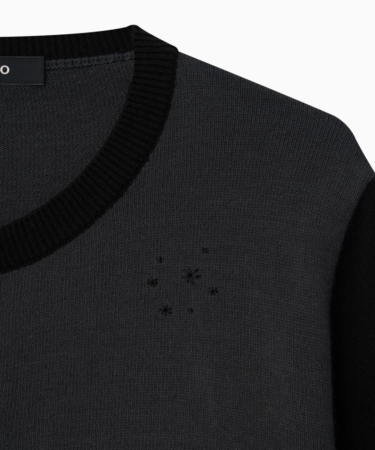 오헤시오(OHESHIO) STAR TWO TONE BUTTON CARDIGAN, BLACK