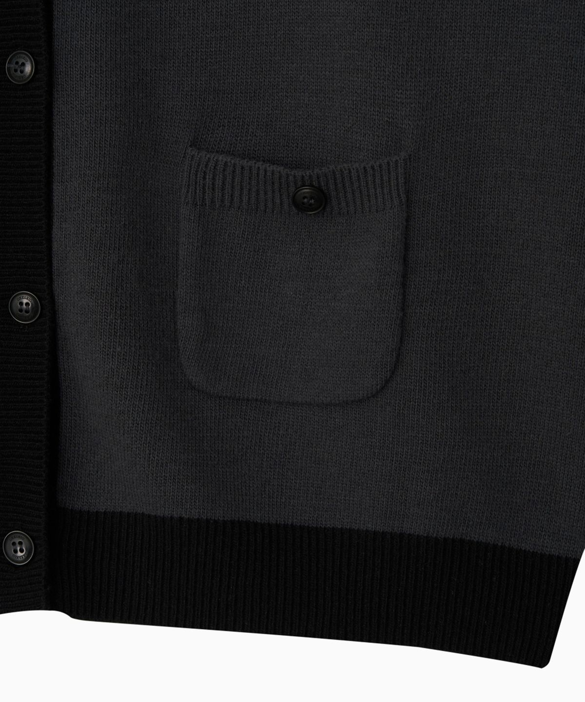 오헤시오(OHESHIO) STAR TWO TONE BUTTON CARDIGAN, BLACK