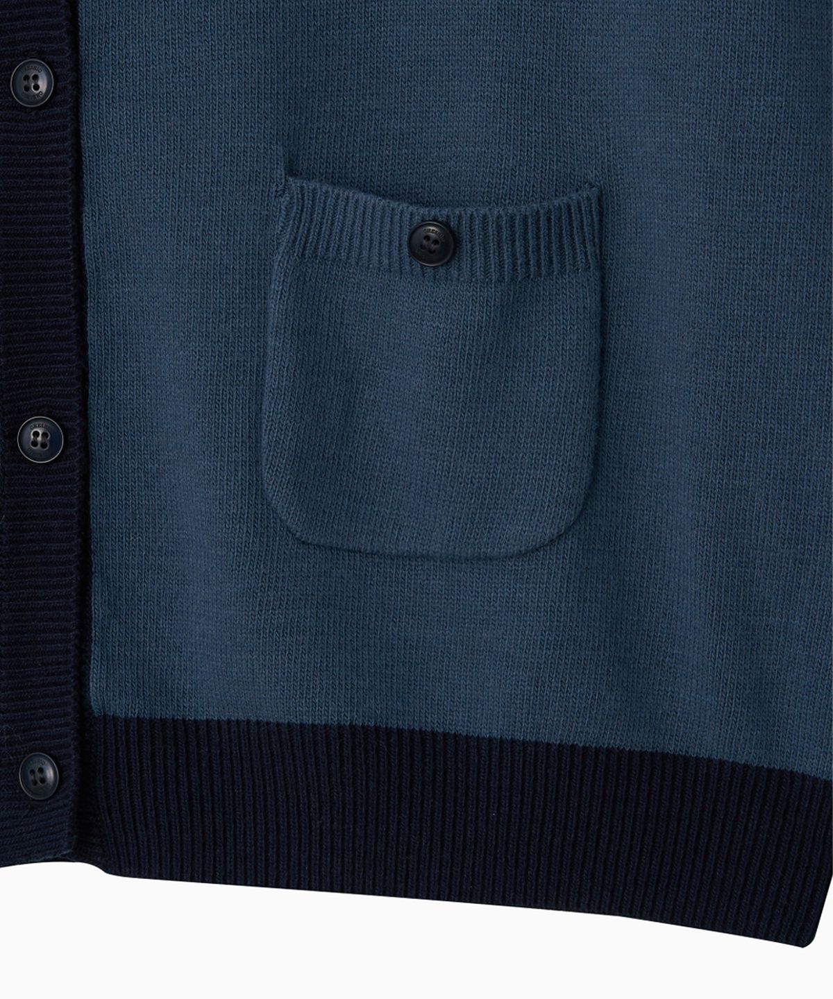 오헤시오(OHESHIO) STAR TWO TONE BUTTON CARDIGAN, BLUE