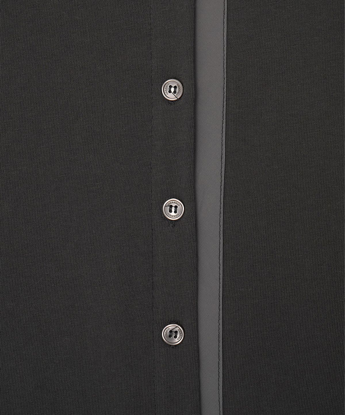 오헤시오(OHESHIO) TWO-TONE LINE POCKET CARDIGAN, CHARCOAL