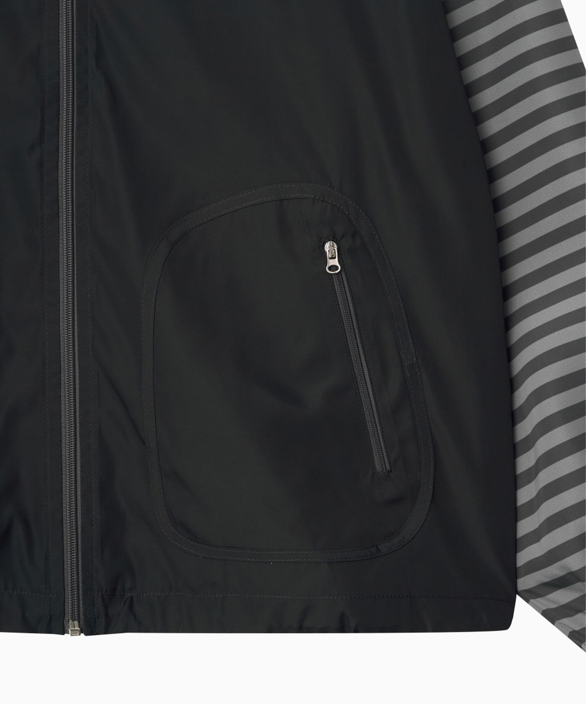 오헤시오(OHESHIO) MIXED PATTERN WINDBREAKER, CHARCOAL STRIPE