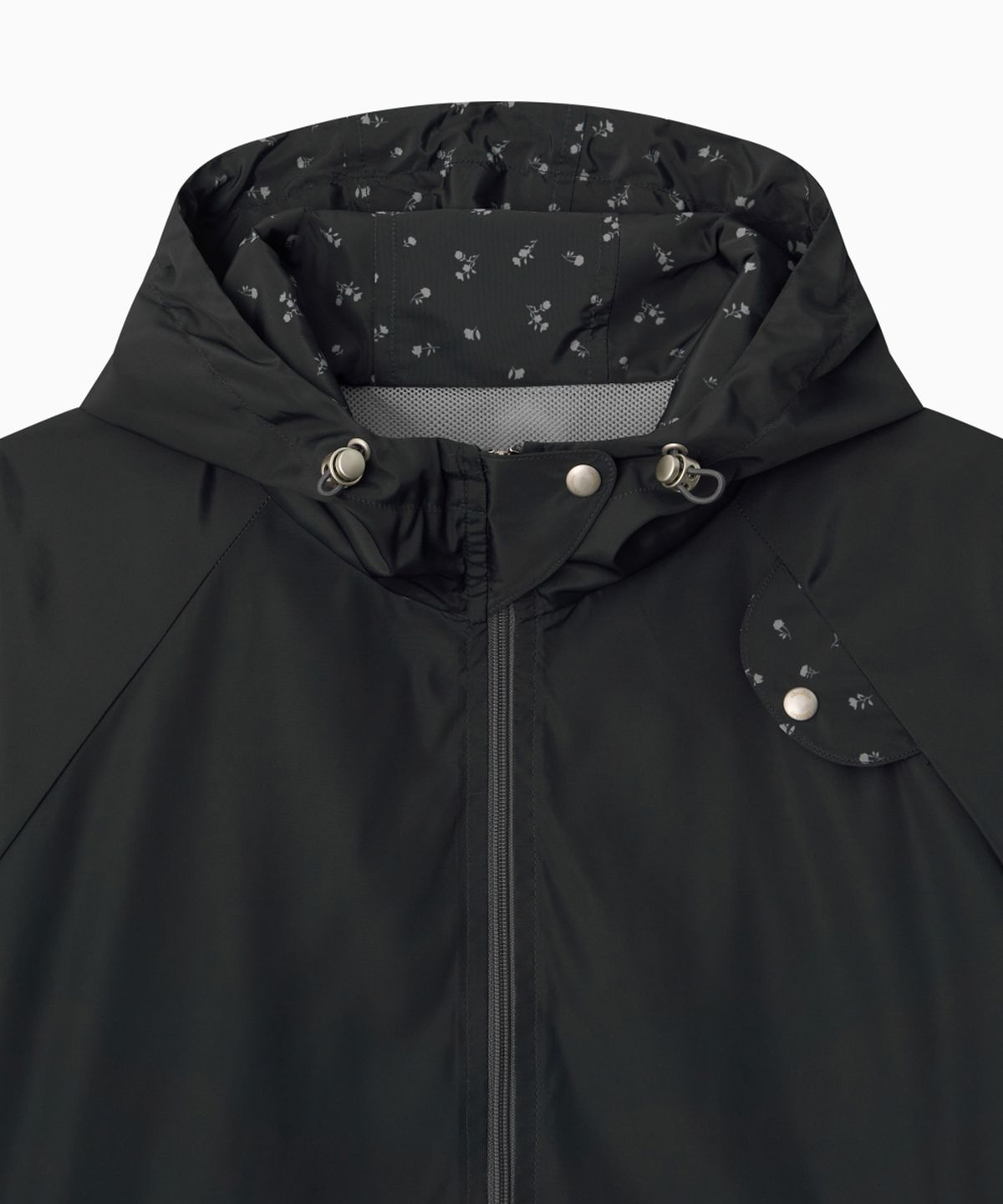 오헤시오(OHESHIO) MIXED PATTERN WINDBREAKER, CHARCOAL FLORAL