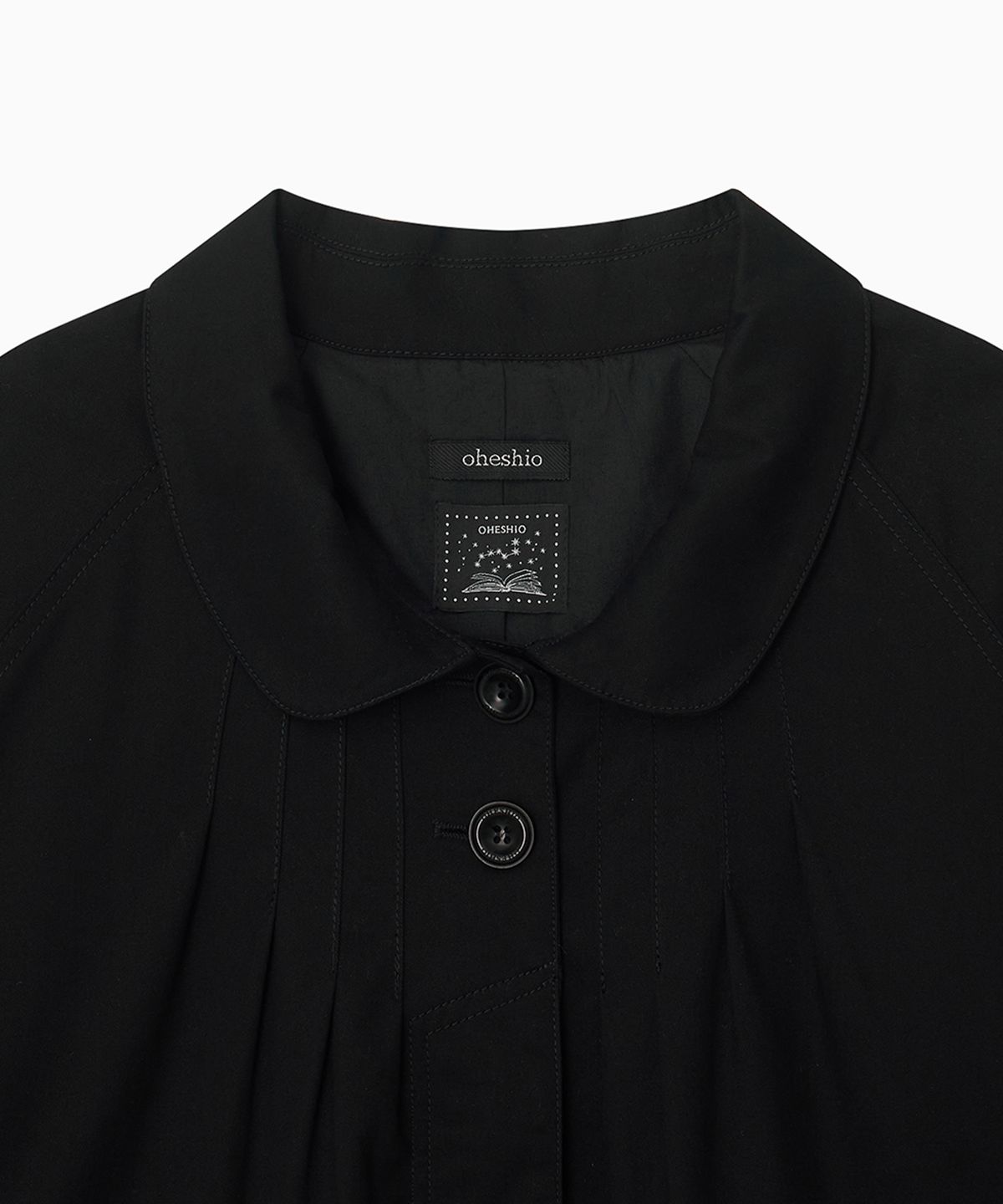 오헤시오(OHESHIO) ROUNDED COLLAR COTTON JACKET, BLACK