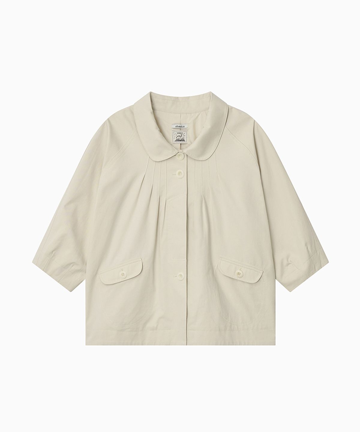 오헤시오(OHESHIO) ROUNDED COLLAR COTTON JACKET, BEIGE