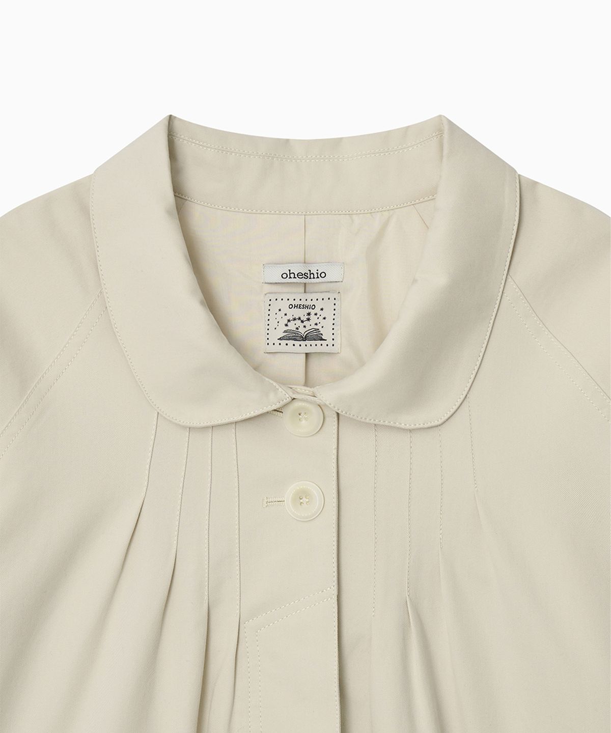 오헤시오(OHESHIO) ROUNDED COLLAR COTTON JACKET, BEIGE