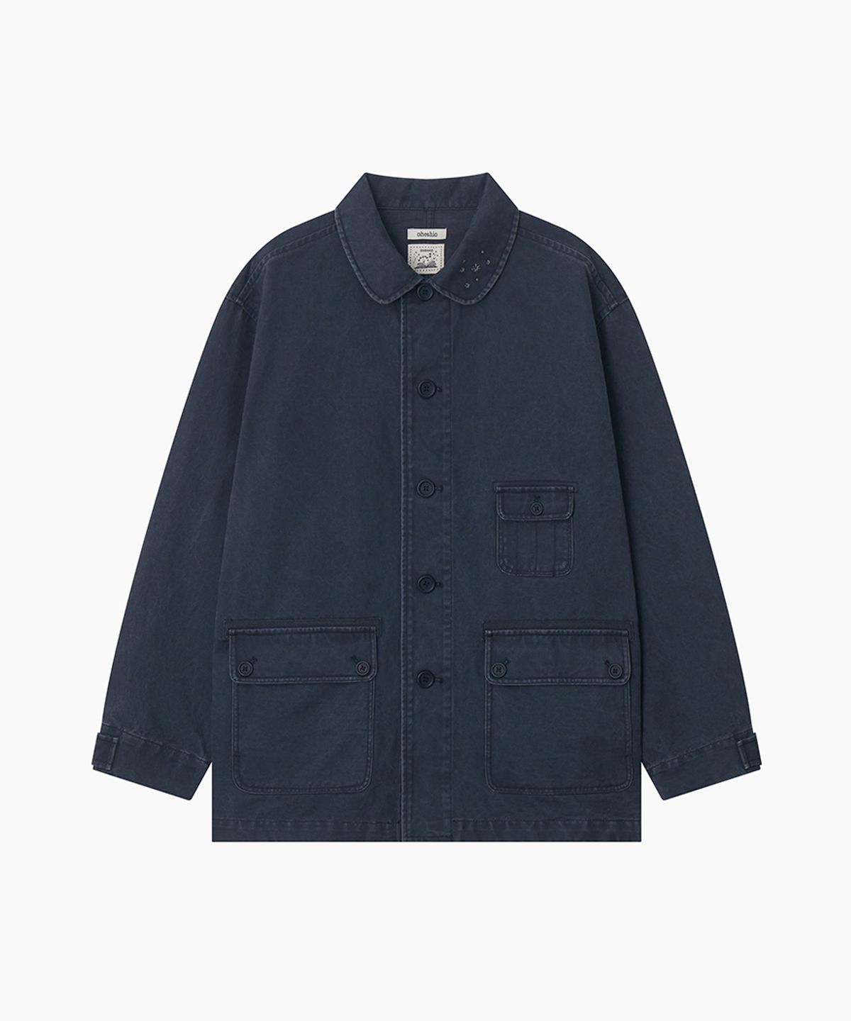 오헤시오(OHESHIO) STAR FLORAL WASHED COTTON JACKET, NAVY