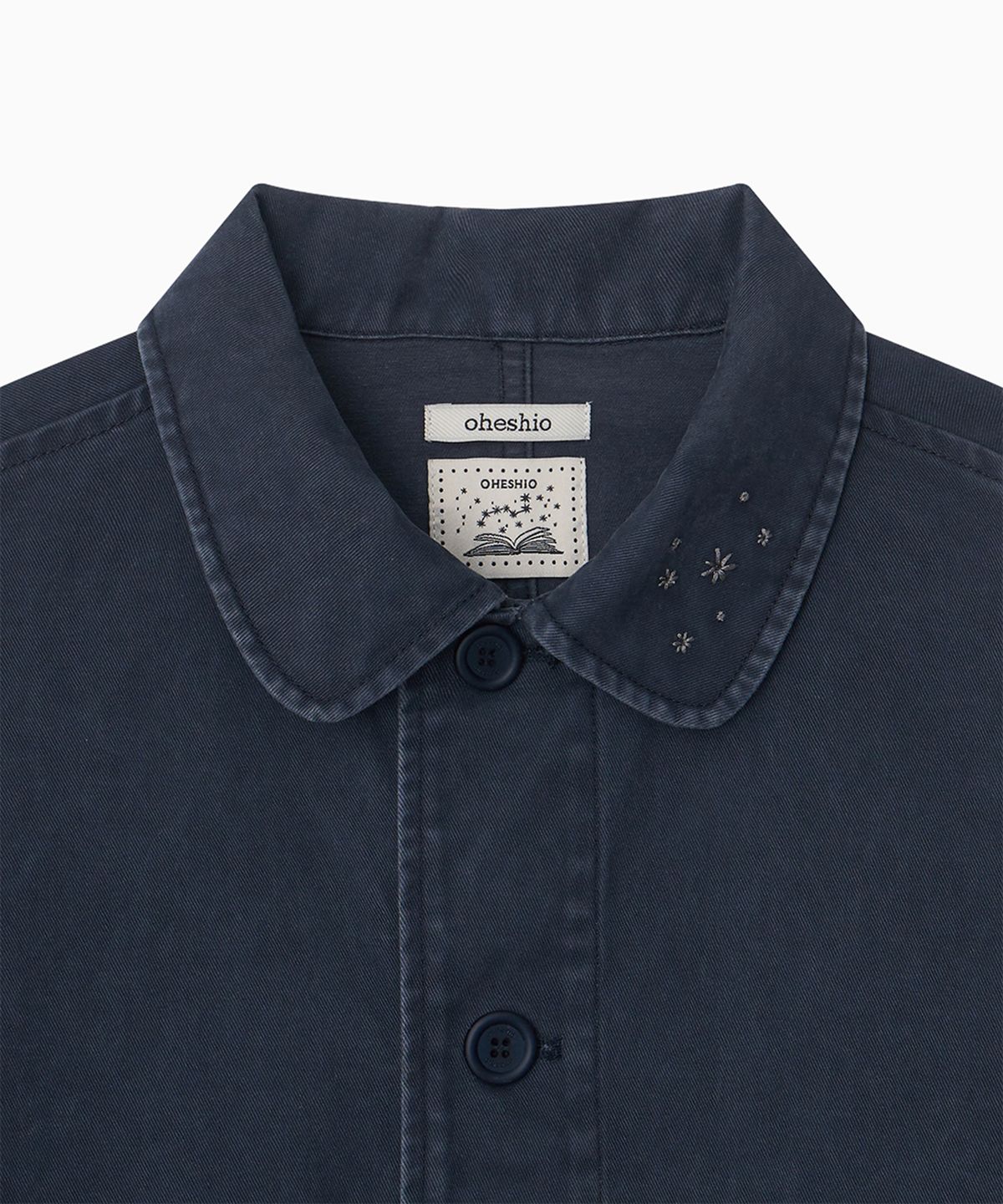 오헤시오(OHESHIO) STAR FLORAL WASHED COTTON JACKET, NAVY