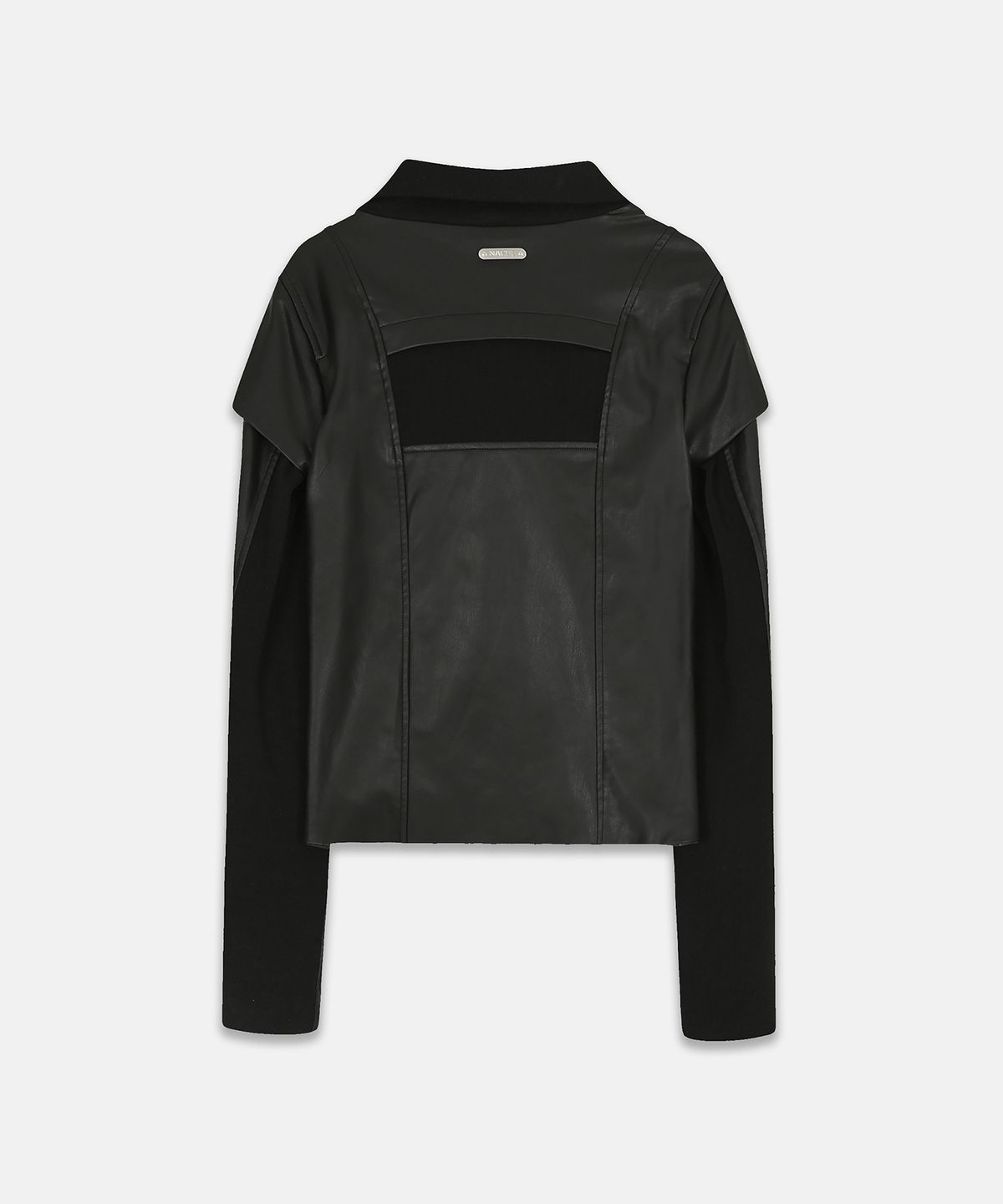 나체(NACHE) 2-WAY SLIM FAUX LEATHER RIDER JACKET BLACK