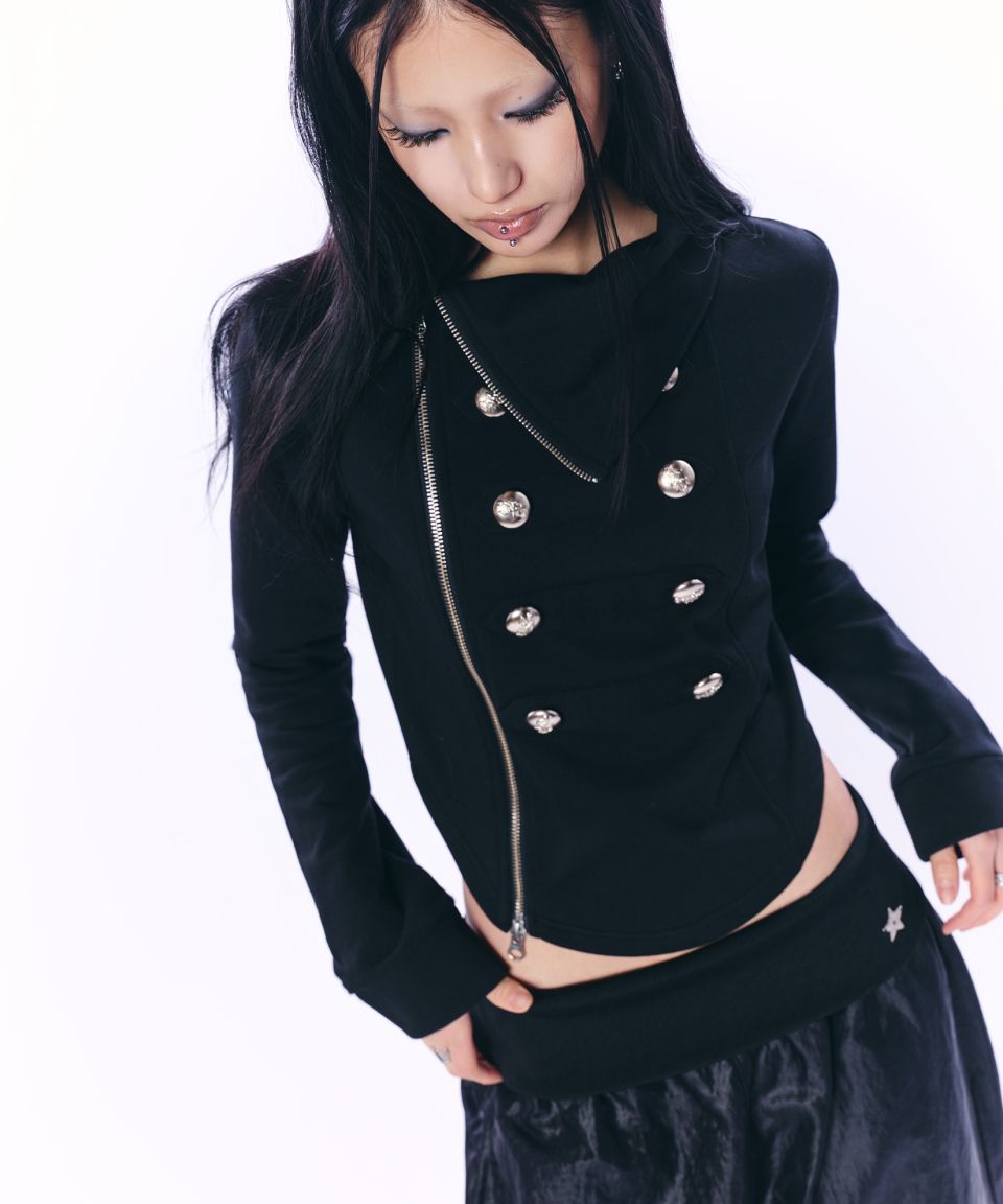 MUSINSA公式 | SETUPEXE NAPOLEON HIGH-NECK JACKET / BLACK
