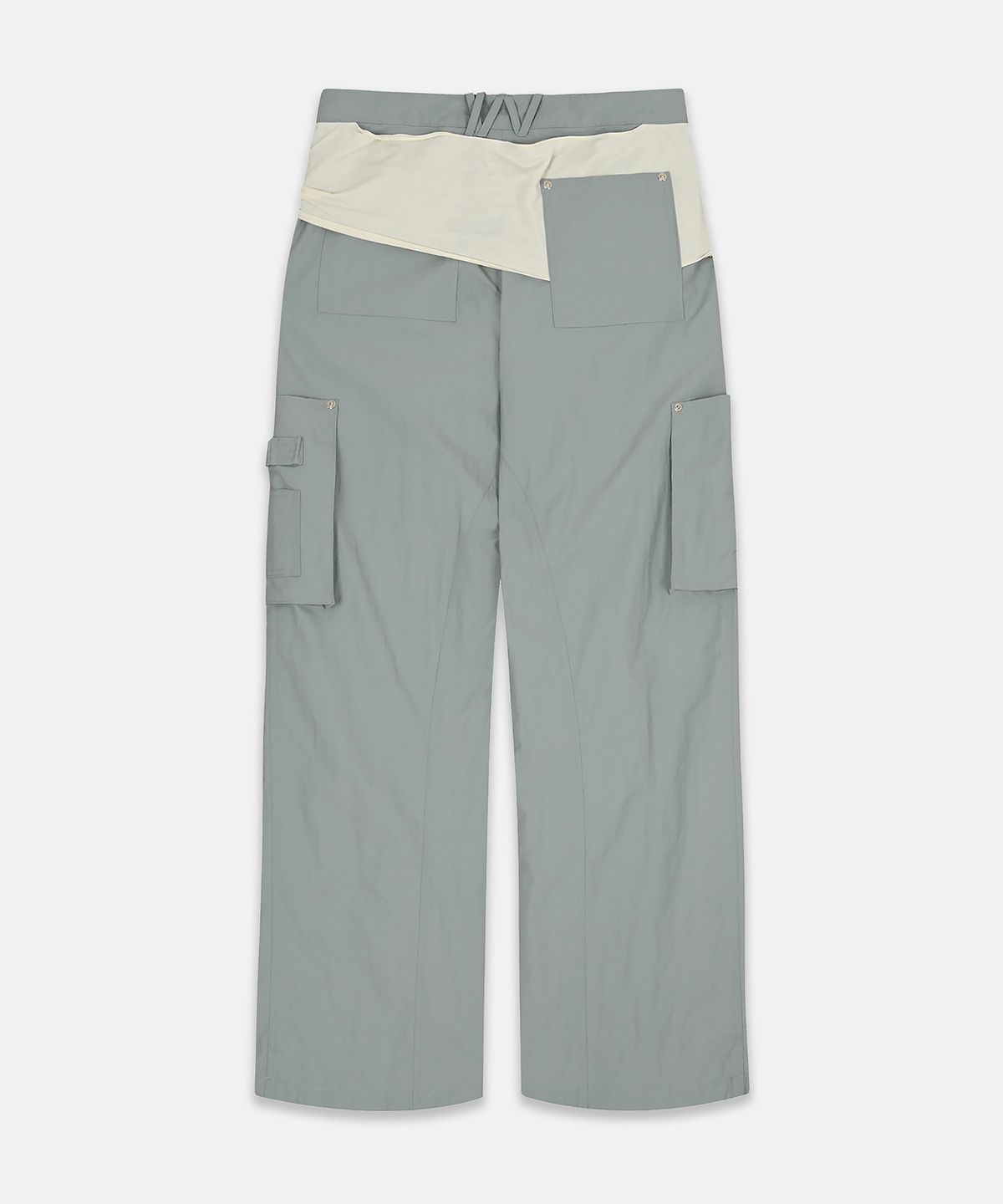 나체(NACHE) MIXED LAYERED TIE JOGGER PANTS (UNISEX) LIGHT BLUE