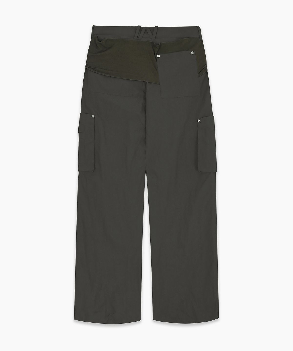 나체(NACHE) MIXED LAYERED TIE JOGGER PANTS (UNISEX) CHARCOAL