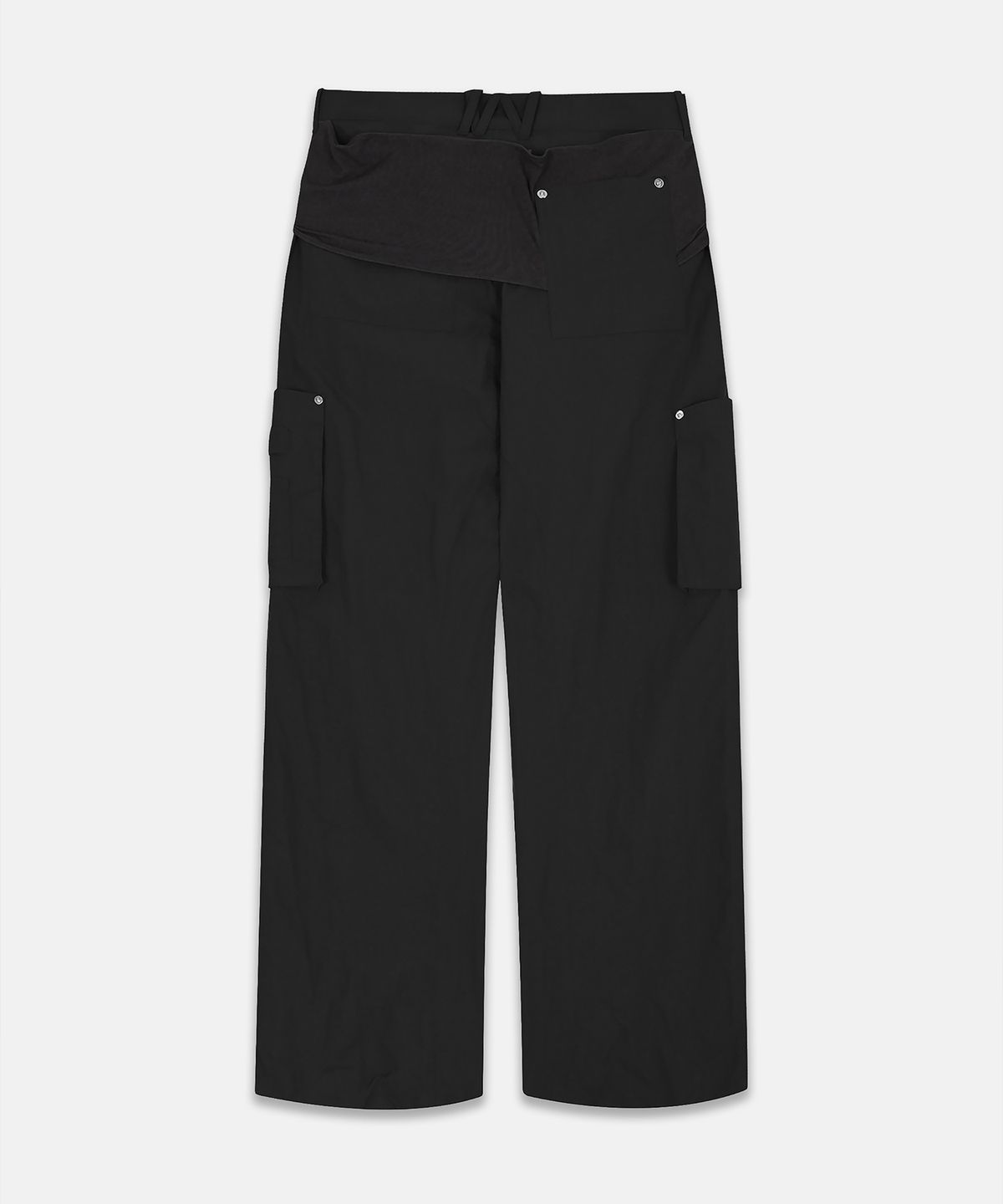 나체(NACHE) MIXED LAYERED TIE JOGGER PANTS (UNISEX) BLACK