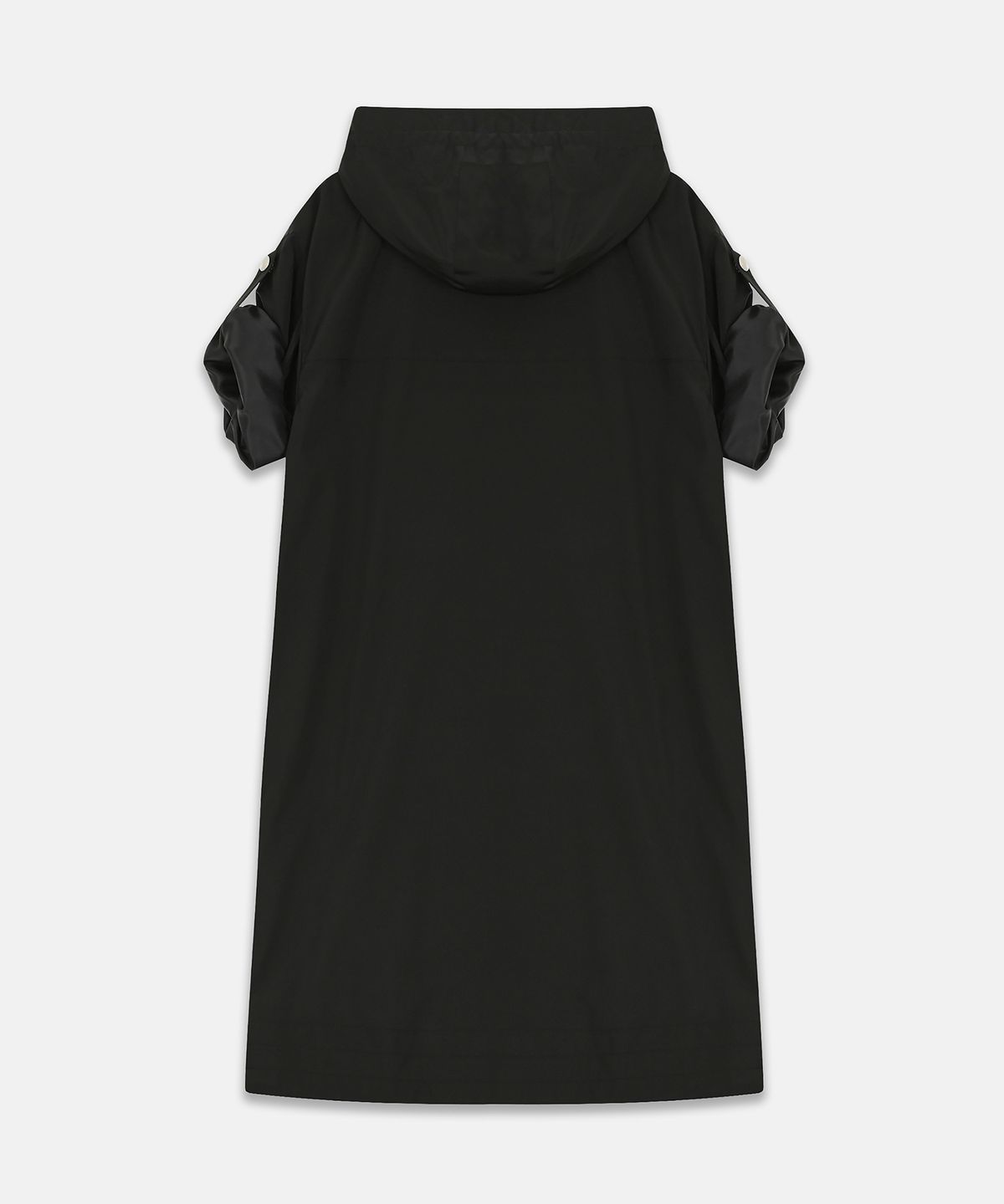 나체(NACHE) FOLDED POCKET HOODIE DRESS BLACK