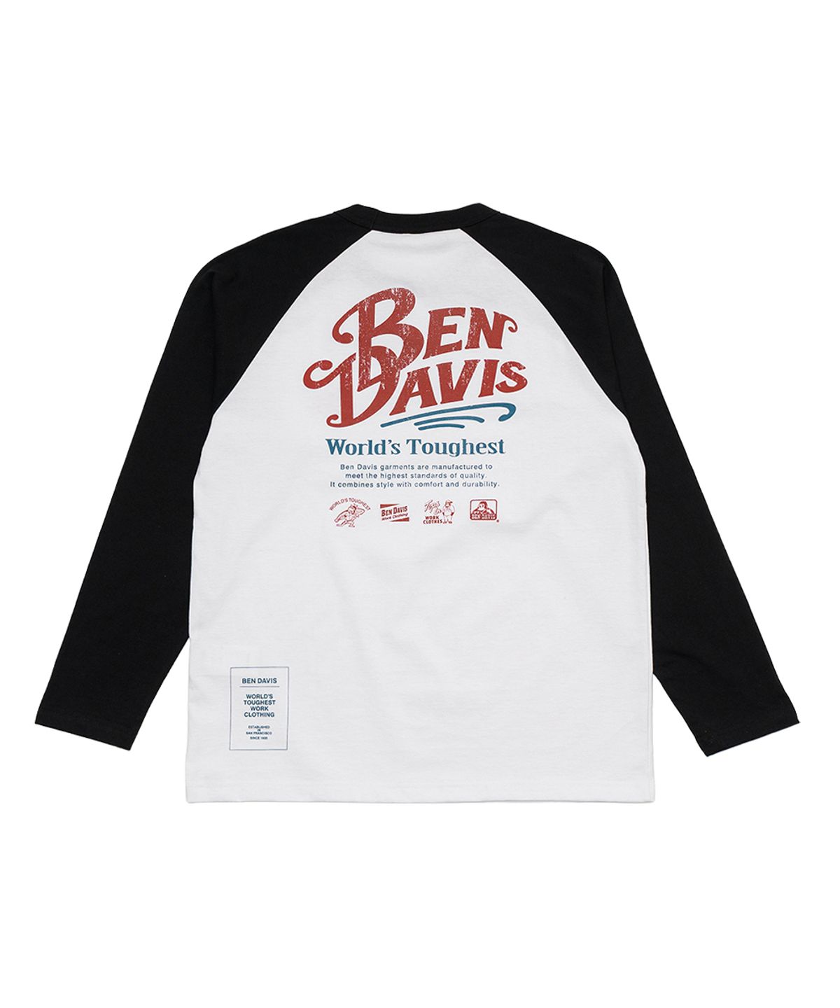 벤 데이비스(BEN DAVIS) 라이더스 레글런 롱슬리브 티셔츠 블랙