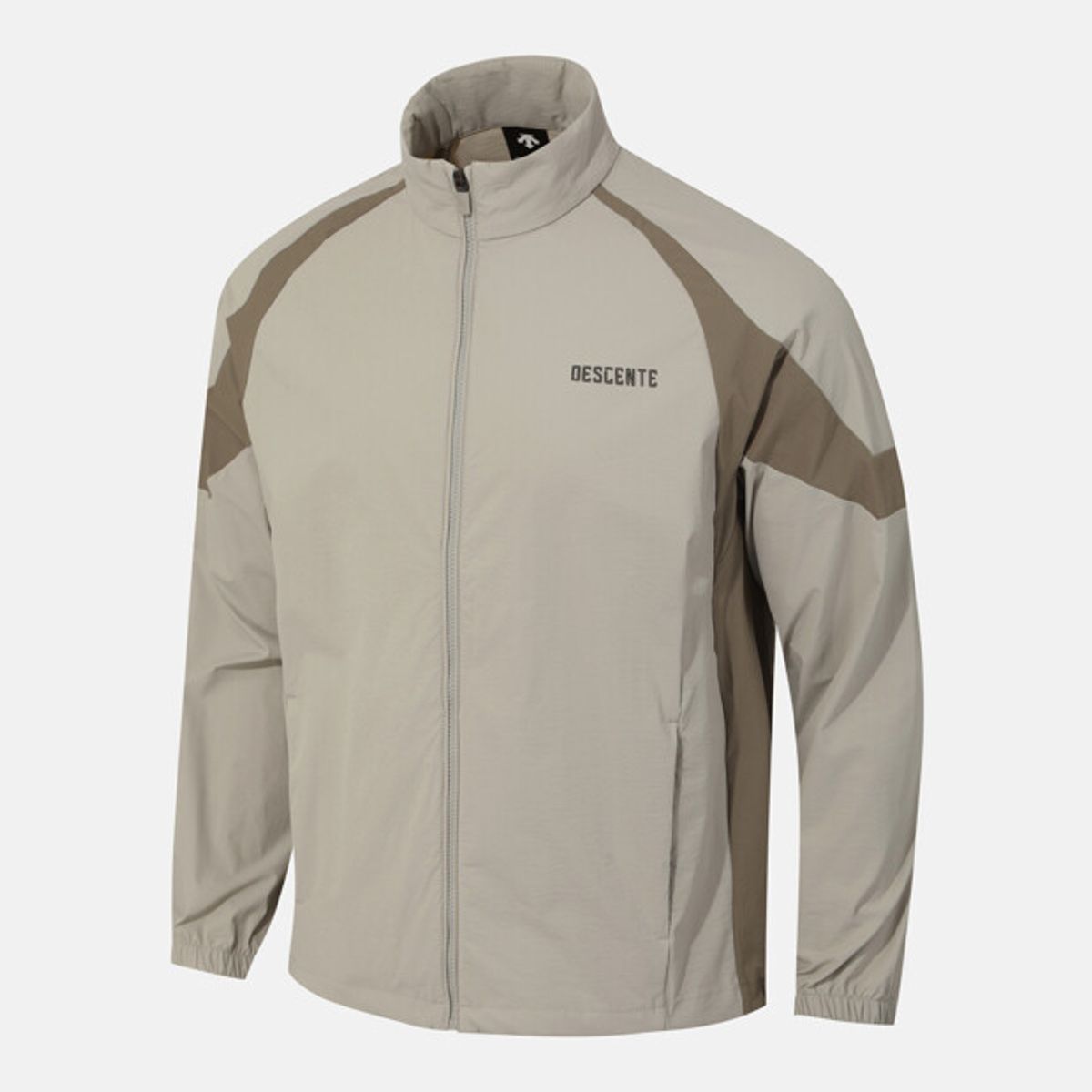 데상트(DESCENTE) 트레이닝 스탠드넥 바람막이 자켓 베이지 SR121TWB33