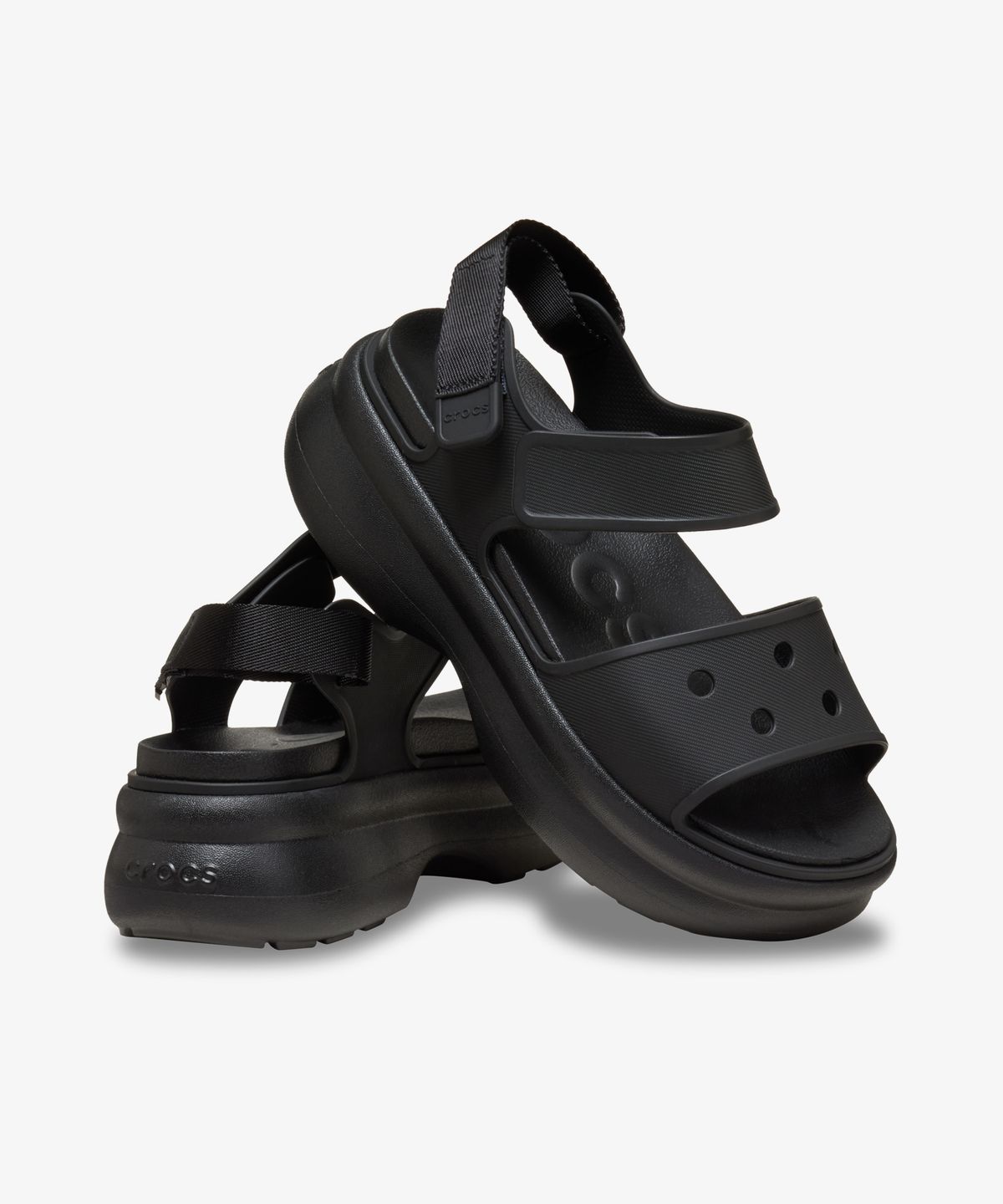 크록스(CROCS) 소호 와이 스트랩 샌들 - 블랙 / 211755-001