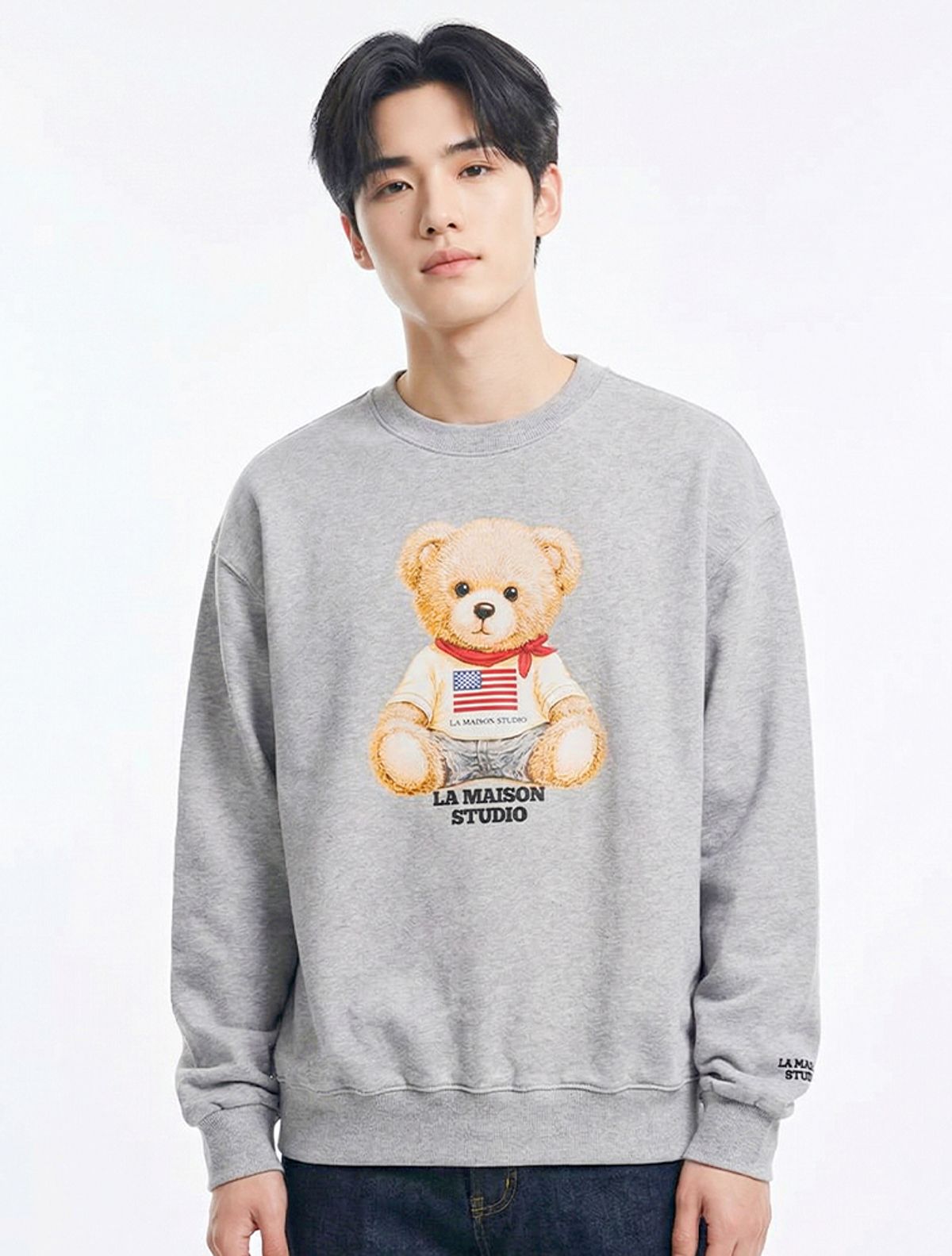 라 메종 스튜디오(LA MAISON STUDIO) LA MAISON BEAR ESSENTIAL MELANGRAY(FCG1TS689M)