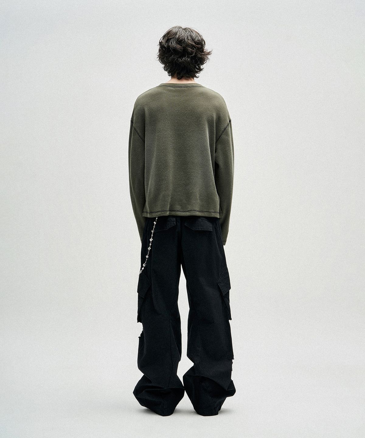 낫포너드(NOT4NERD) Brush Washed Waffle Long Sleeve - Khaki
