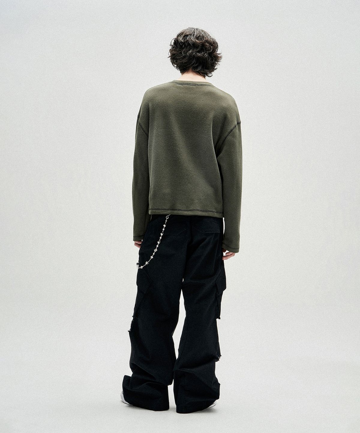낫포너드(NOT4NERD) Brush Washed Waffle Long Sleeve - Khaki