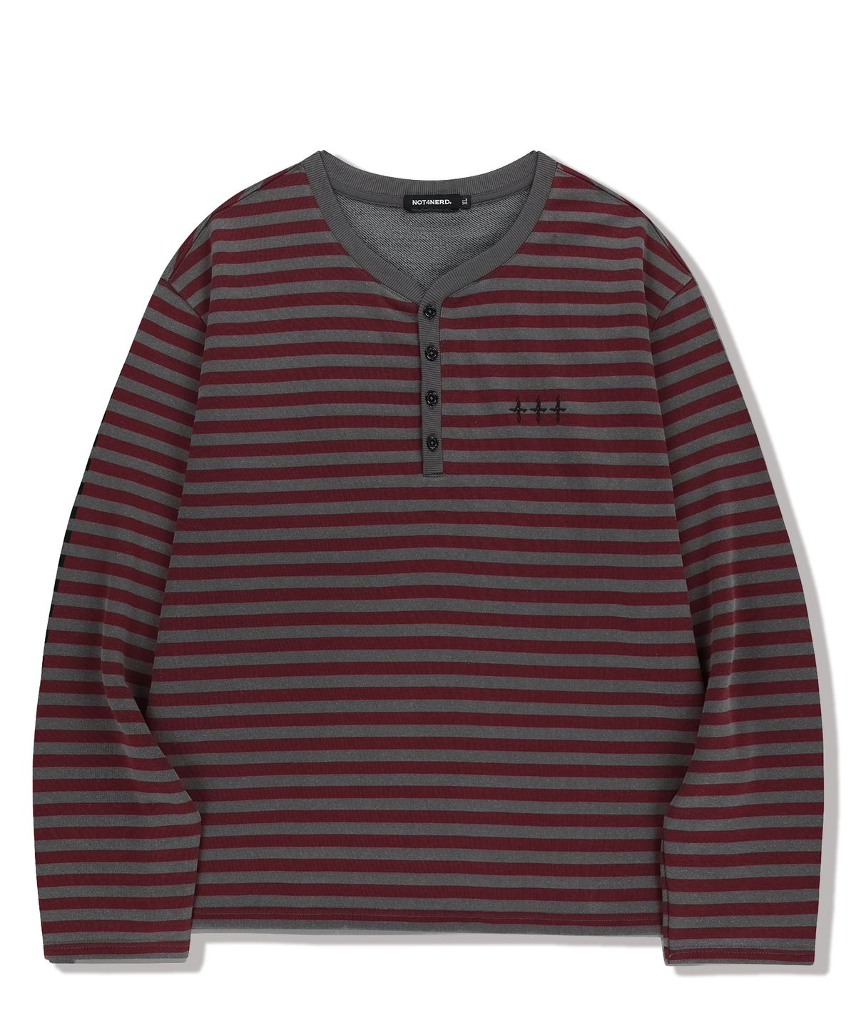 낫포너드(NOT4NERD) Broken Wings Henley Neck Long Sleeve - Red