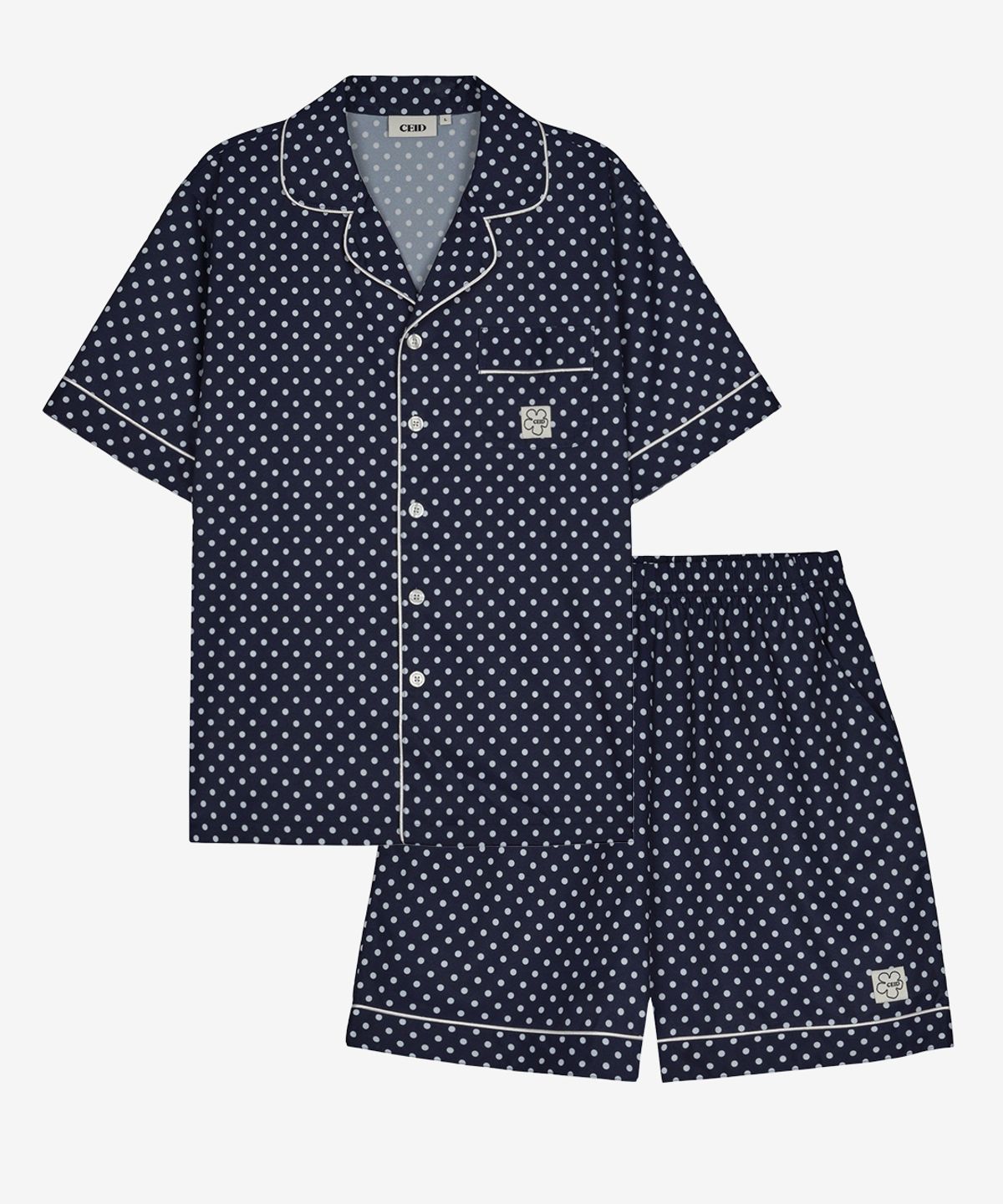 세이드(CEID) [2PACK] (uni) 클래식 엘로이즈 반팔 파자마 셋업 네이비