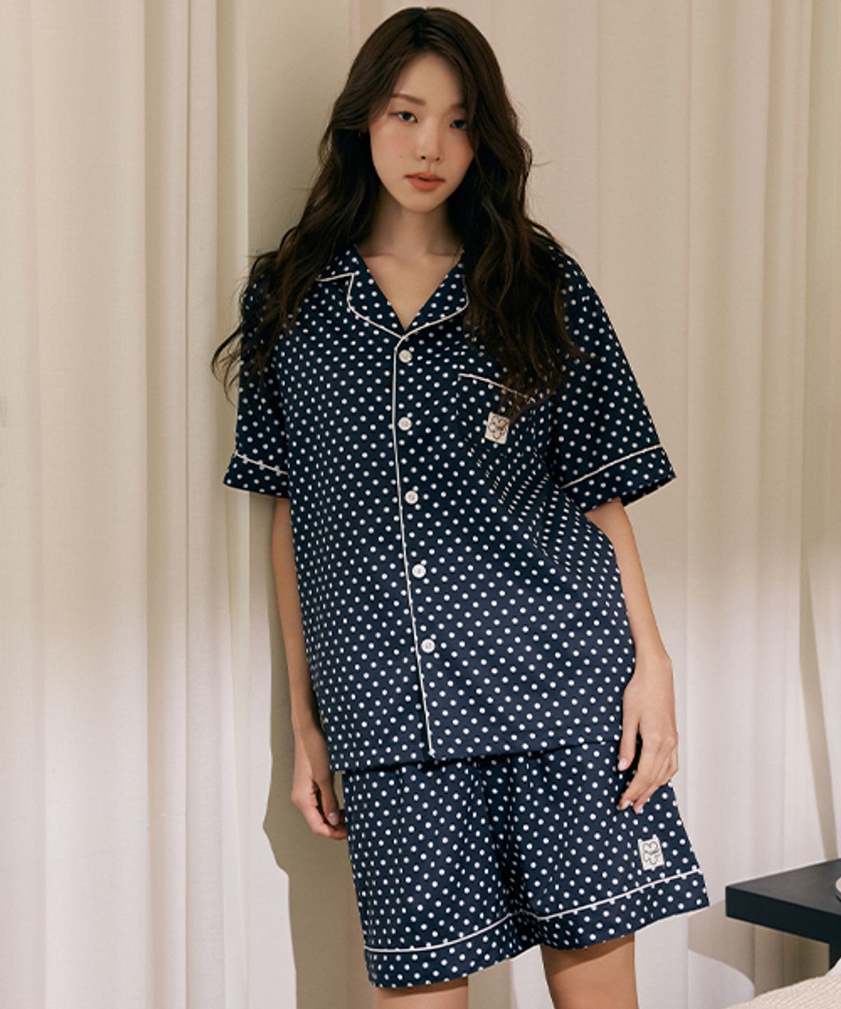 세이드(CEID) [2PACK] (uni) 클래식 엘로이즈 반팔 파자마 셋업 네이비
