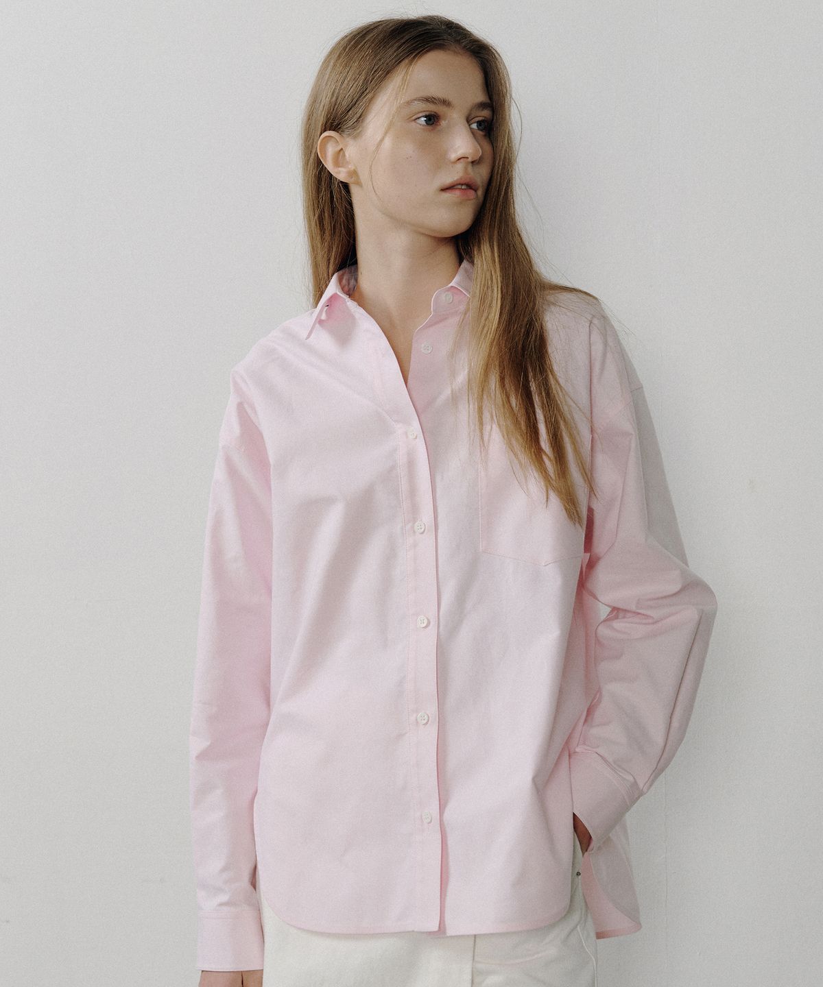 오떼뜨(OCTETTE) CURVED OXFORD SHIRTS_3COLOR