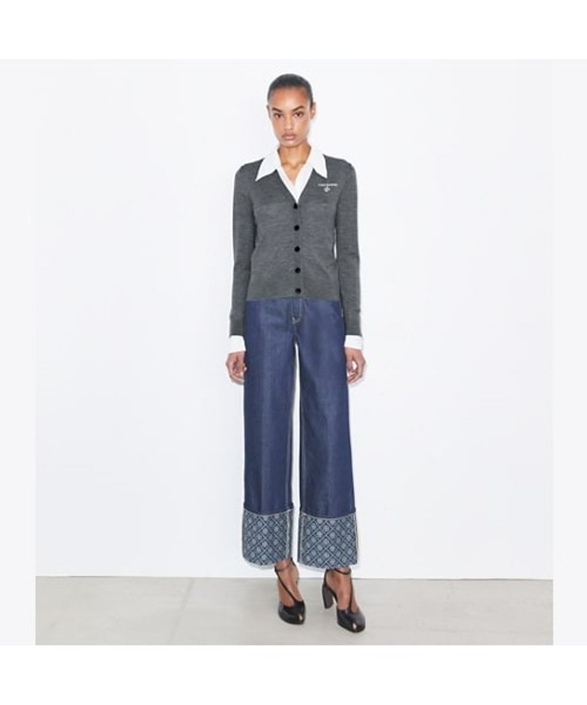 토리버치(TORYBURCH) 시몬 울 가디건 - 그레이 멜란지
