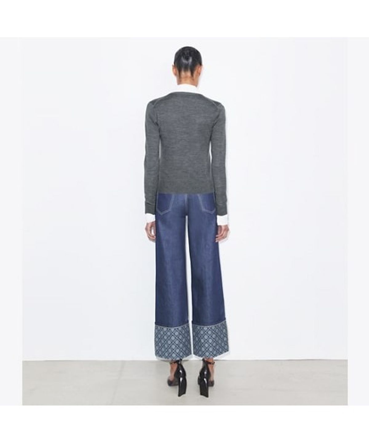 토리버치(TORYBURCH) 시몬 울 가디건 - 그레이 멜란지