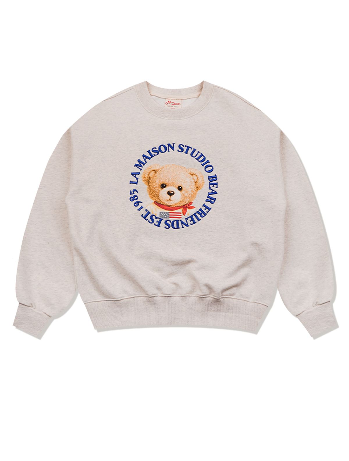 라 메종 스튜디오(LA MAISON STUDIO) BEAR FRIENDS ESSENTIAL CROP OATMEAL(FCG1TS733W)
