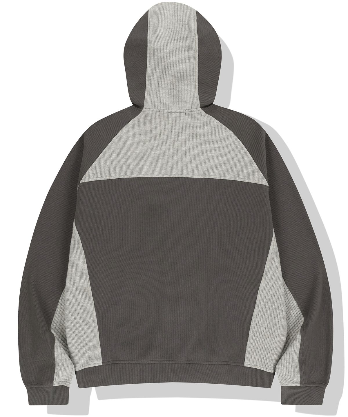 낫포너드(NOT4NERD) Diagonal Rib Panel Hood Zip Up - Charcoal
