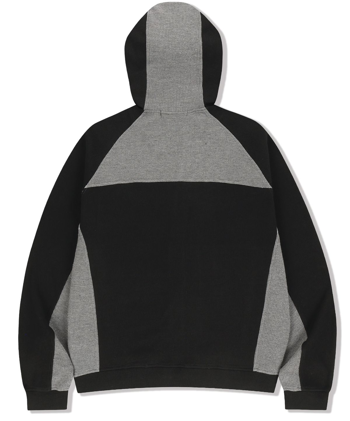 낫포너드(NOT4NERD) Diagonal Rib Panel Hood Zip Up - Black