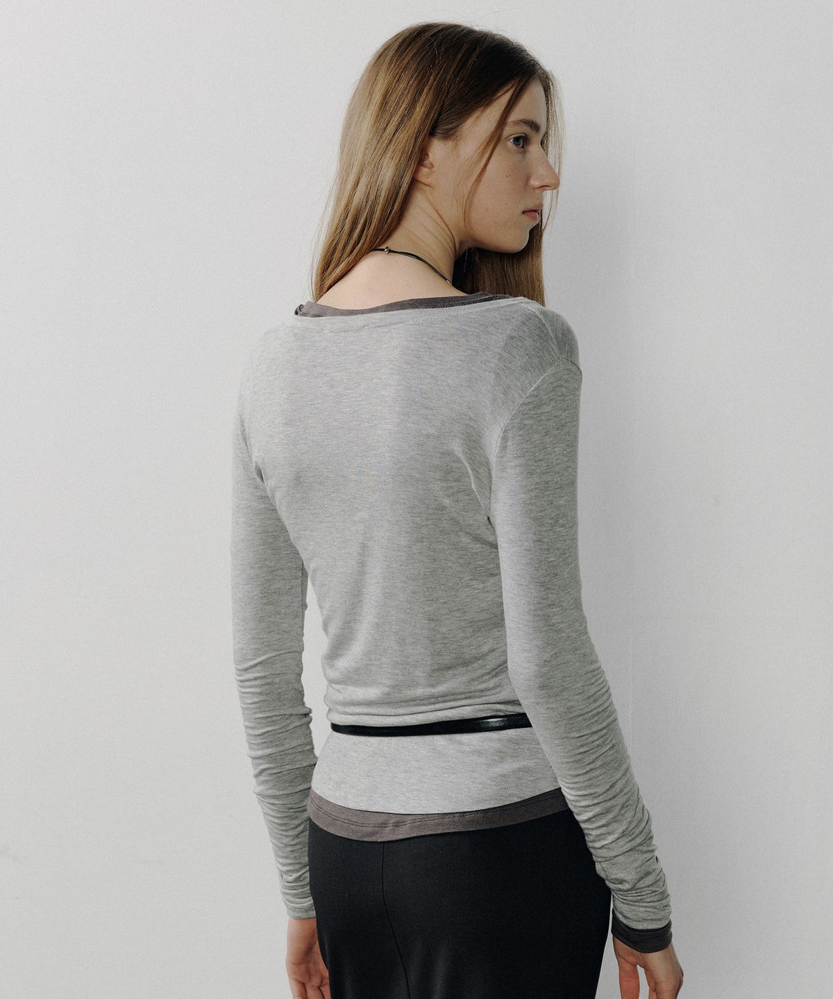 오떼뜨(OCTETTE) SHEER-TENCEL LAYERED T-SHIRTS_3COLOR