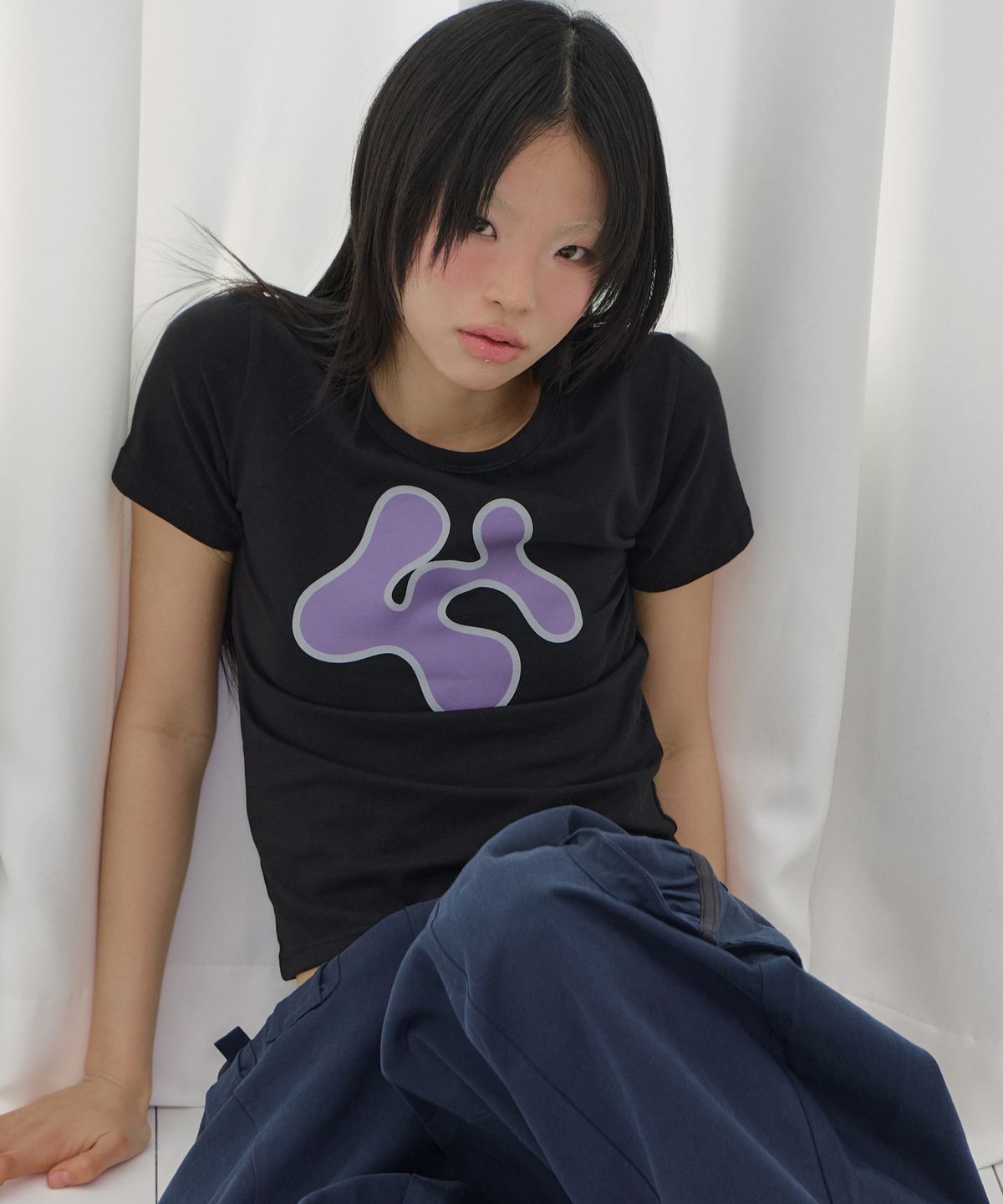 팬시클럽(FANCY CLUB) FY 클라우드 티 (BLACK) F26QB052